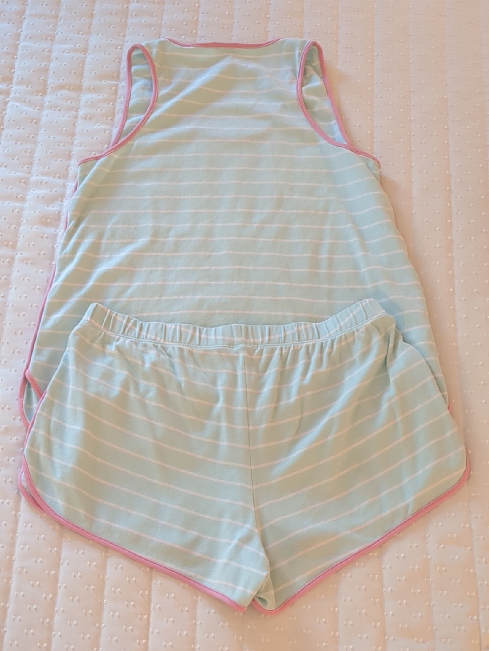 LAKE Small Green & Pink Cotton Tank & Shorts Pajama Set - Picture 3 of 4